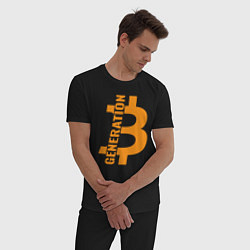 Пижама хлопковая мужская Поколение биткоин, цвет: черный — фото 2