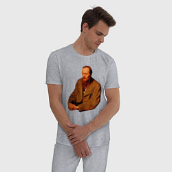 Пижама хлопковая мужская Ф Достоевский, цвет: меланж — фото 2