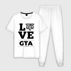 Пижама хлопковая мужская GTA love classic, цвет: белый