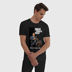 Пижама хлопковая мужская GTA Майкл де Санта, цвет: черный — фото 2