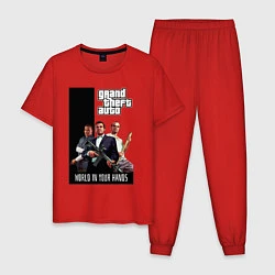 Пижама хлопковая мужская Майкл, Франклин, Тревор из GTA, цвет: красный