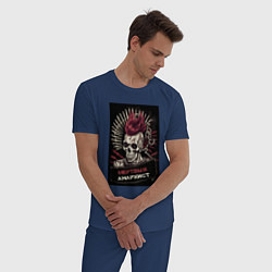 Пижама хлопковая мужская Мертвый анархист, цвет: тёмно-синий — фото 2