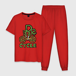 Пижама хлопковая мужская Переработка, цвет: красный