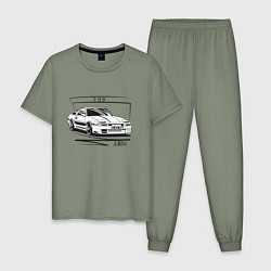 Пижама хлопковая мужская Toyota Supra MK3, цвет: авокадо