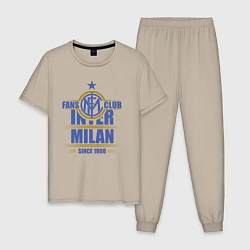 Пижама хлопковая мужская Inter Milan fans club, цвет: миндальный