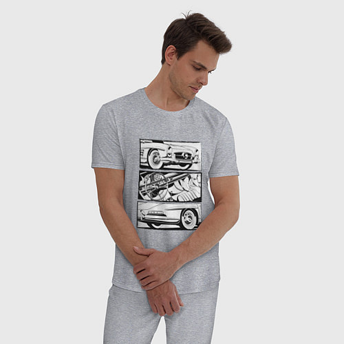 Мужская пижама Mercedes-Benz 300SL Roadster V2 / Меланж – фото 3