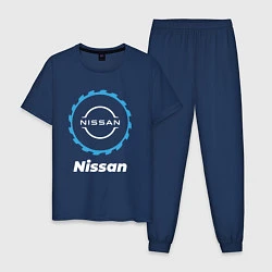 Пижама хлопковая мужская Nissan в стиле Top Gear, цвет: тёмно-синий