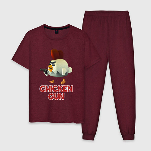 Мужская пижама Chicken Gun chick / Меланж-бордовый – фото 1
