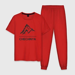Пижама хлопковая мужская Чечня Россия, цвет: красный