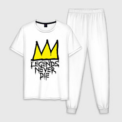 Пижама хлопковая мужская Легенды не умирают, цвет: белый