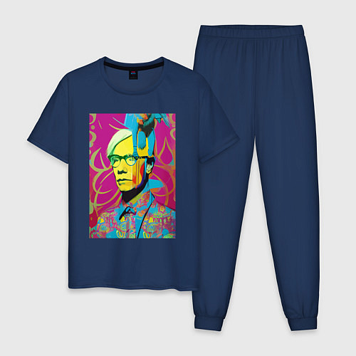 Мужская пижама Andy Warhol - pop art / Тёмно-синий – фото 1