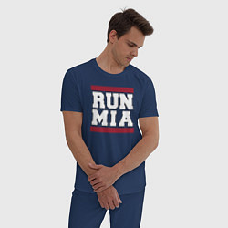 Пижама хлопковая мужская Run Miami Heat, цвет: тёмно-синий — фото 2