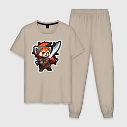 Мужская пижама Красная панда воин