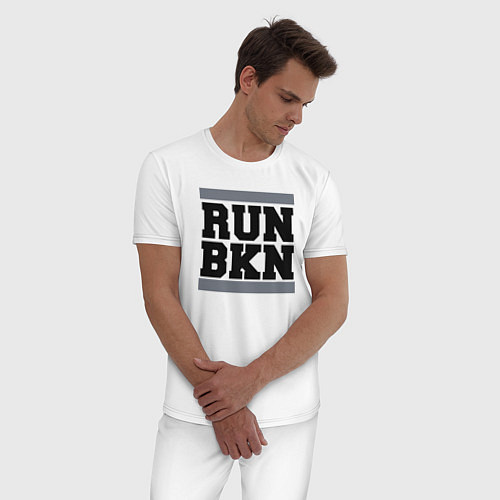 Мужская пижама Run Brooklyn Nets / Белый – фото 3