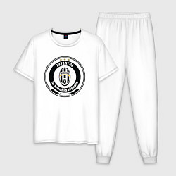 Пижама хлопковая мужская Juventus club, цвет: белый