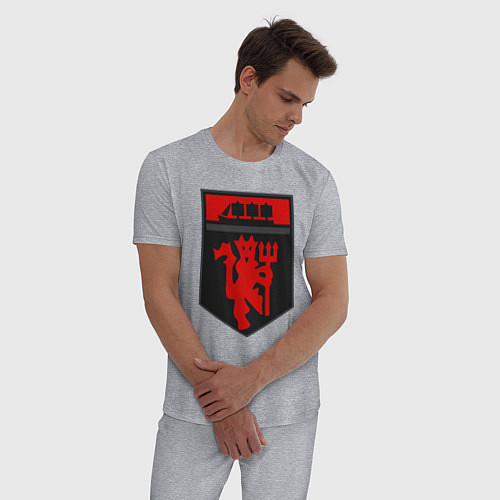 Мужская пижама Manchester logo / Меланж – фото 3