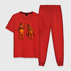 Пижама хлопковая мужская Два Той Фредди, цвет: красный