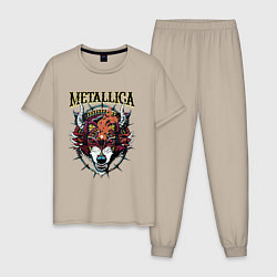 Мужская пижама Metallica - wolfs muzzle - thrash metal