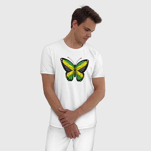 Мужская пижама Ямайка бабочка / Белый – фото 3
