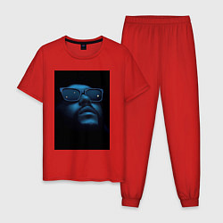Пижама хлопковая мужская Взгляд в пустоту, цвет: красный