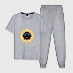 Пижама хлопковая мужская Солнце в очках, цвет: меланж