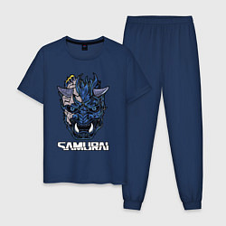 Пижама хлопковая мужская Samurai gang, цвет: тёмно-синий