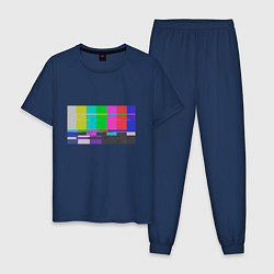 Мужская пижама Разноцветные полосы в телевизоре