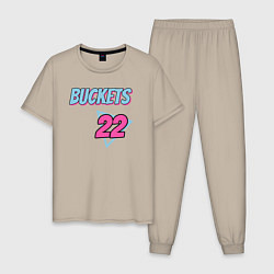 Пижама хлопковая мужская Buckets 22, цвет: миндальный