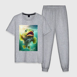 Пижама хлопковая мужская Большой карп, цвет: меланж