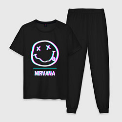 Мужская пижама Nirvana glitch rock