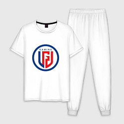 Пижама хлопковая мужская PSG LGD logo, цвет: белый