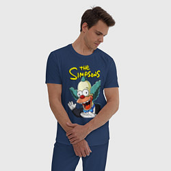 Пижама хлопковая мужская Krusty the clown, цвет: тёмно-синий — фото 2