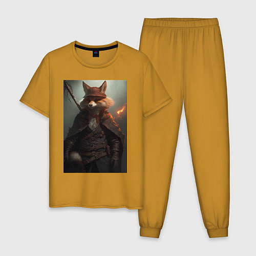Мужская пижама Лис авантюрист / Горчичный – фото 1