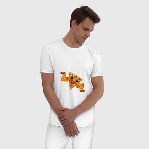 Мужская пижама Пицца с куринными крылышками / Белый – фото 3