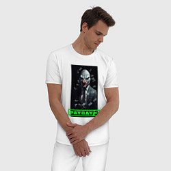 Пижама хлопковая мужская Payday 3 mask, цвет: белый — фото 2