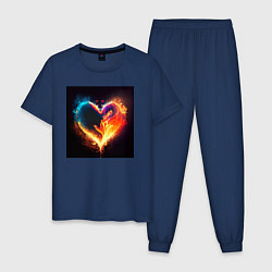 Мужская пижама Пылающее сердце - нейросеть
