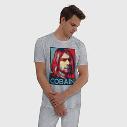 Пижама хлопковая мужская Nirvana - Kurt Cobain, цвет: меланж — фото 2