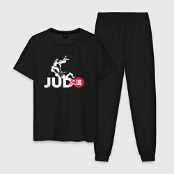 Пижама хлопковая мужская Judo Japan, цвет: черный