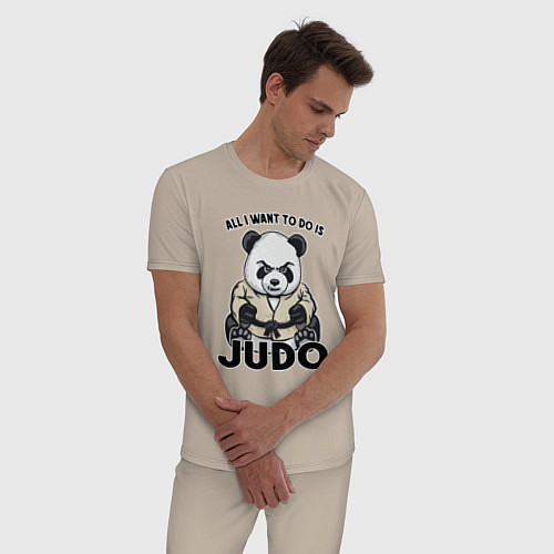 Мужская пижама Дзюдо панда / Миндальный – фото 3
