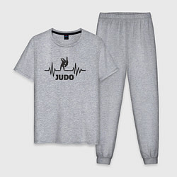 Пижама хлопковая мужская Judo pulse, цвет: меланж