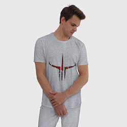 Пижама хлопковая мужская Quake III logo, цвет: меланж — фото 2