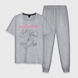 Пижама хлопковая мужская Blackpink автограф, цвет: меланж