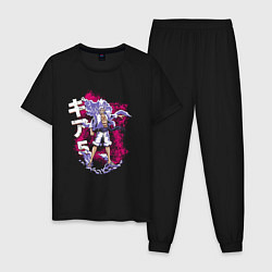 Пижама хлопковая мужская Luffy gear 5, цвет: черный
