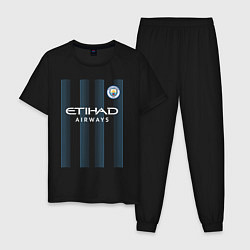 Пижама хлопковая мужская Эрлинг Холанд Манчестер Сити форма 2324, цвет: черный