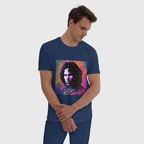 Мужская пижама Jim Morrison few color digital Art / Тёмно-синий – фото 3