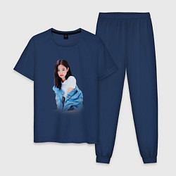 Пижама хлопковая мужская Jennie Kim Kpop, цвет: тёмно-синий