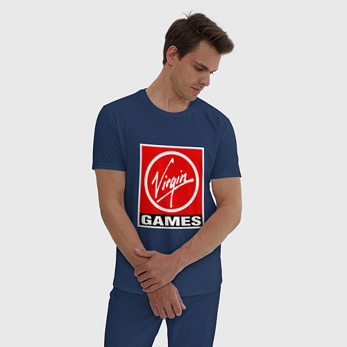 Мужская пижама Virgin games logo / Тёмно-синий – фото 3
