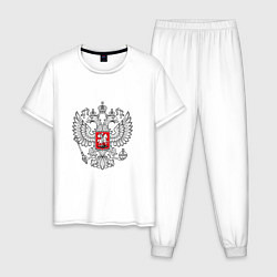 Мужская пижама Герб России серебро