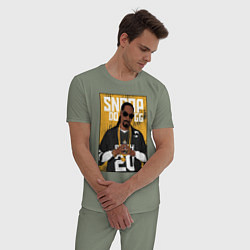 Пижама хлопковая мужская Snoop dogg с цепями, цвет: авокадо — фото 2