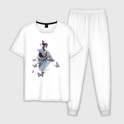 Пижама хлопковая мужская Shinobu-chan, цвет: белый